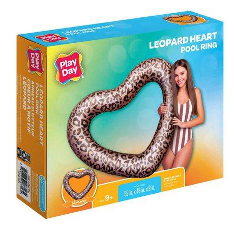 Play Day Inflatable Leopard Heart Pool Ring (1 unit)