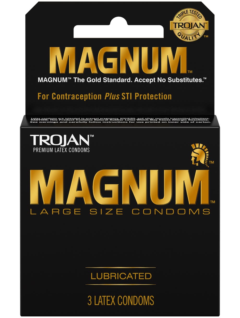 Trojan Magnum Premium Lubricated Condoms, L (3 ct)