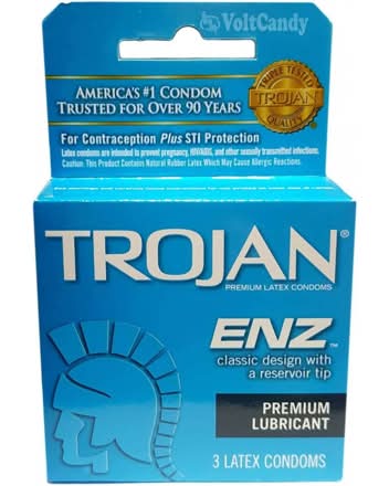 Trojan Enz Spermicidal Lubricated Condoms 3 CT