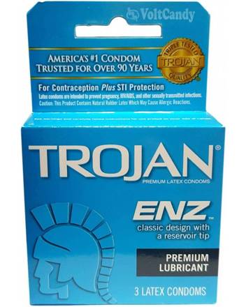 Trojan Enz Spermicidal Lubricated Condoms 3 CT