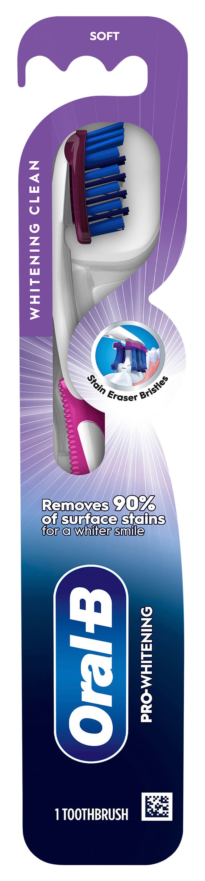 Oral-B Pro Flex Stain Eraser Soft Toothbrush, Multicolor (1.6 oz)