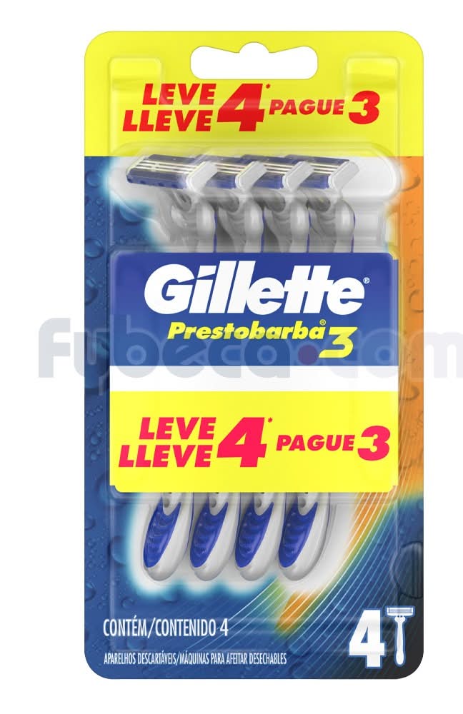 Afeitado Desechables Gillette Prestobarba 3X4