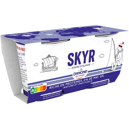 Yaourt Danone du monde  Skyr Nature 0% mg 2 pots