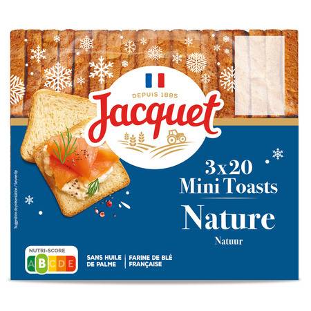 Toasts nature mini JACQUET - les 3 sachets de 85 g