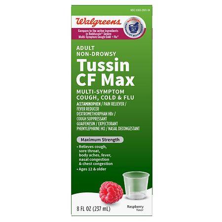 Walgreens Tussin CF Max Raspberry - 8.0 fl oz