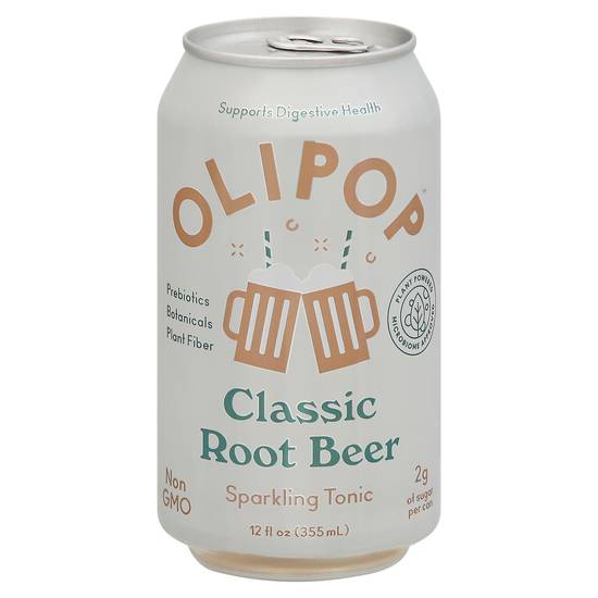 Olipop Classic Root Beer Sparkling Tonic (12 fl oz)