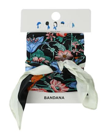 Silky Bandana Black Floral