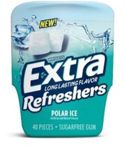 Extra Refreshers Chewing Gum Polar Mint 40 Count