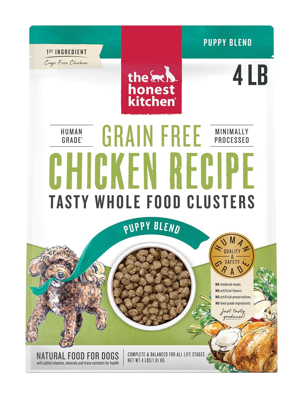 The Honest Kitchen Grain Free Clusters Puppy Dry Dog Food - Chicken (Size: 4 Lb)