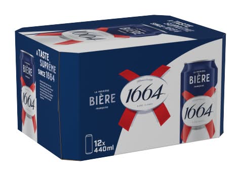 Kronenbourg 1664 Bière Blonde Lager Beer (12 x 440ml)