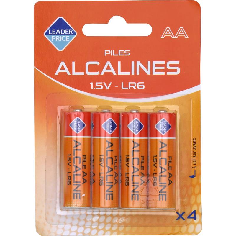 Leader Price - Piles alcalines aa 1.5v-lr6 (4)