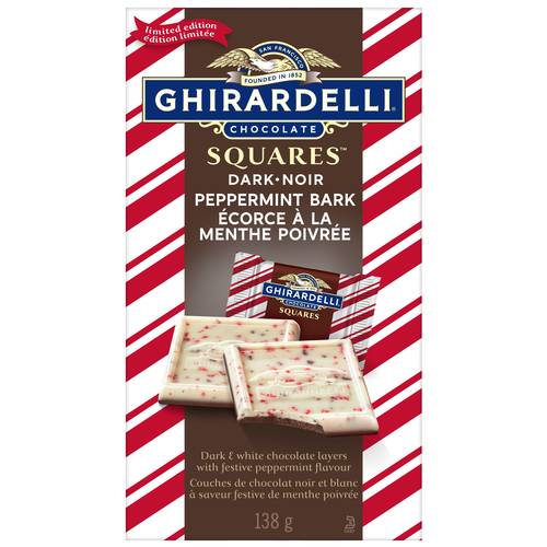 Ghirardelli Dark Chocolate Peppermint Bark Squares Bag (138 g)