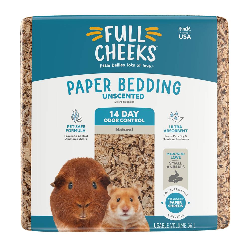 Full Cheeks Odor Control Small Pet Paper Bedding, 56 L, Natural