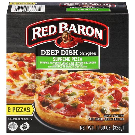 Red Baron Deep Dish Singles Supreme Frozen Pizza