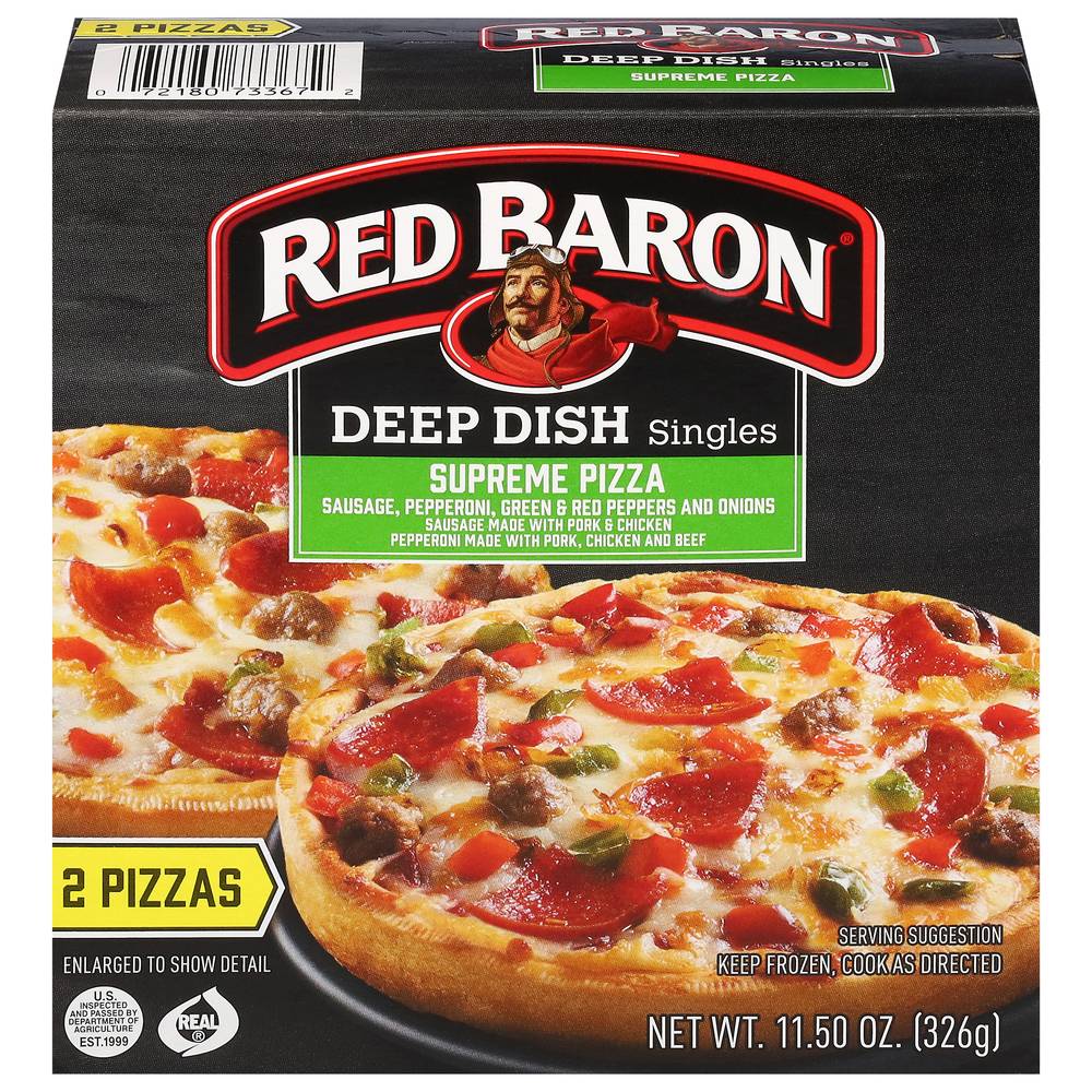 Red Baron Deep Dish Singles Supreme Frozen Pizza (2 ct)