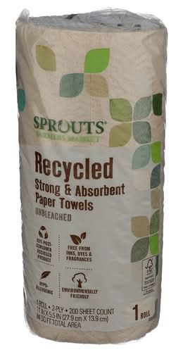 Sprouts Unbleached Recycled Paper Towels