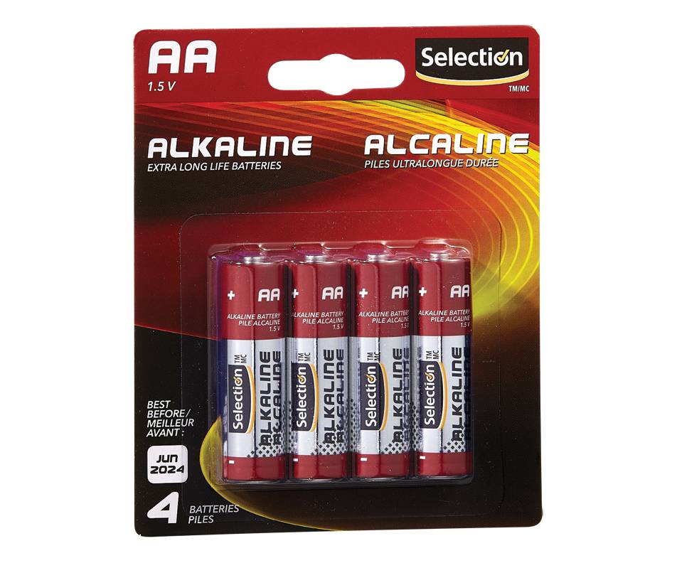 Selection alcaline piles aa 1.5v (4 unités)