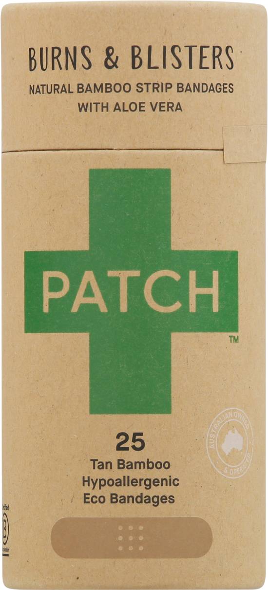 Patch Burns & Blisters Tan Bamboo Strip Bandages (25 ct)