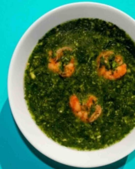 Molokhia with Shrimp