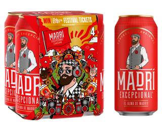 Madri Excepcional Lager Beer Cans 4 x 440ml