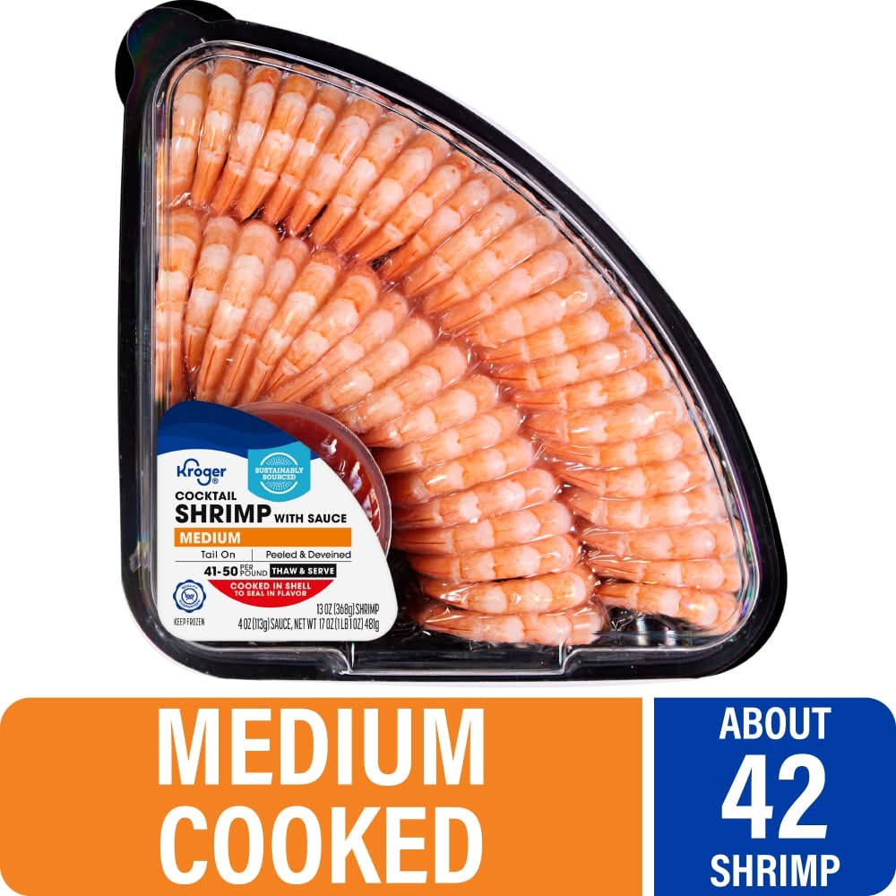 Kroger Medium Shrimp Tray With Cocktail Sauce (17 oz, 42 ct)