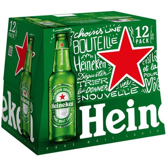 Heineken bière blonde 12 x 25 cl 5°
