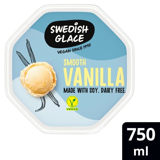 Swedish Glace Smooth Vanilla, Soy Ice Cream Tub (750ml)