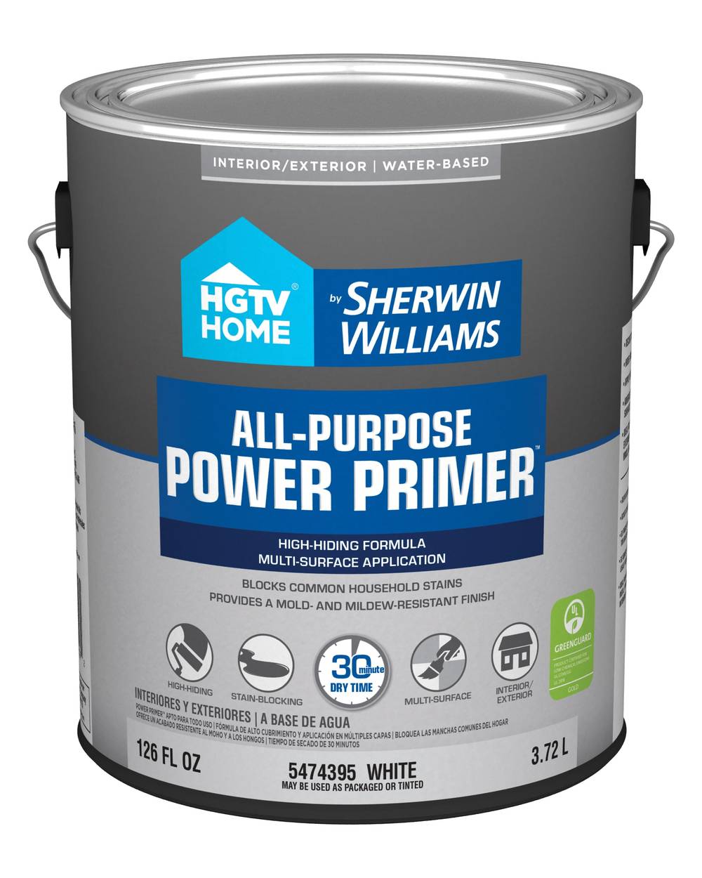 HGTV HOME by Sherwin-Williams Power Interior/Exterior Multi-purpose Water-based Wall and Ceiling Primer (1-Gallon) | HP5474395-16