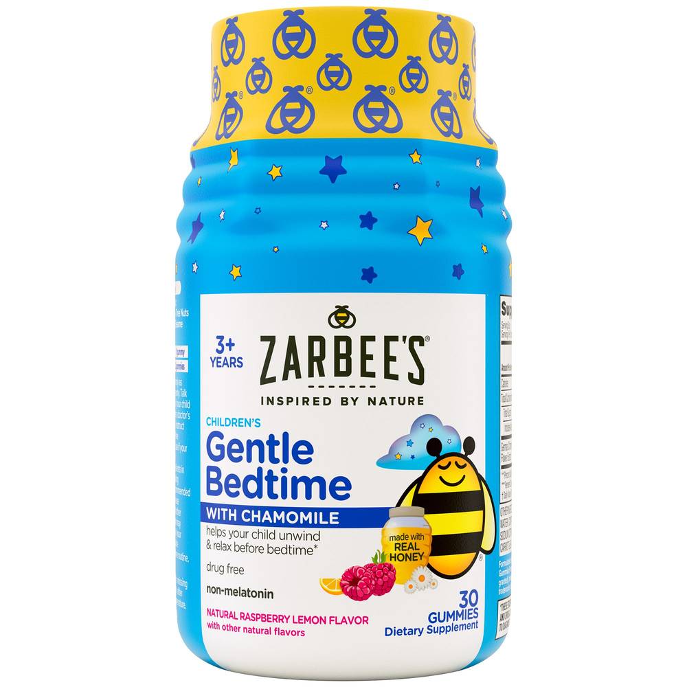 Children'S Gentle Bedtime Gummies With Chamomile - Melatonin Free - Raspberry Lemon (30 Gummies)