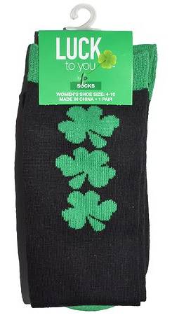 Luck to you Knee High Socks, Female, Size 4-10, Green