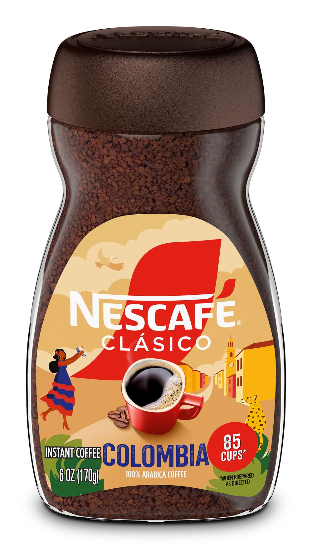 Nescafé Clasico Origin Colombia Instant Coffee Powder, Medium Roast (6 oz)