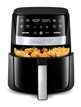 Gourmia Digital Air Fryer With Guided Cooking Prompts 3 Qt, Black