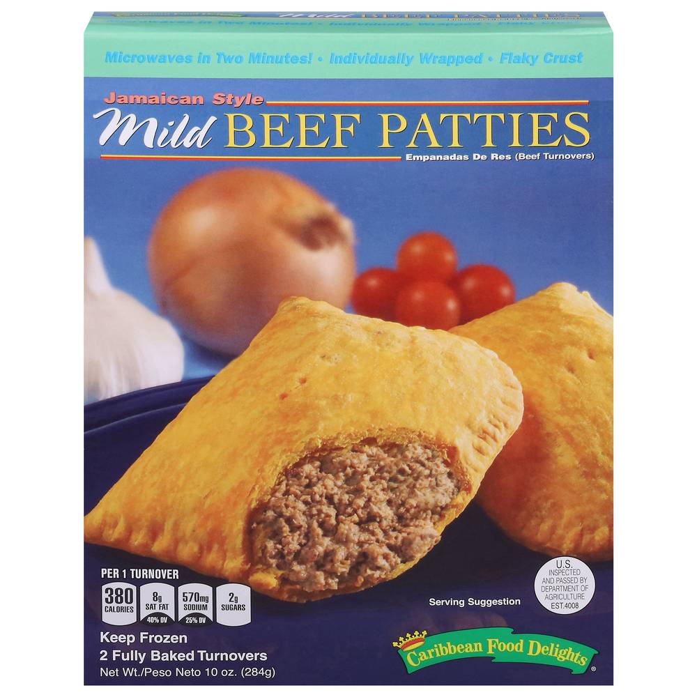 Caribbean Food Delights Beef Mild Turnover Patties (10 oz, 2 ct)