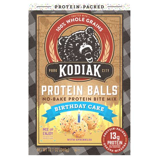 Kodiak Protein Balls Birthday Cake Mix With Sprinkles No-Bake Protein Bite Mix