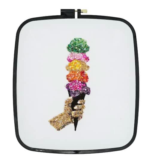 Jonathan Adler Ice Cream Cone Bead Embroidery Kit, 11.2x12.4 in