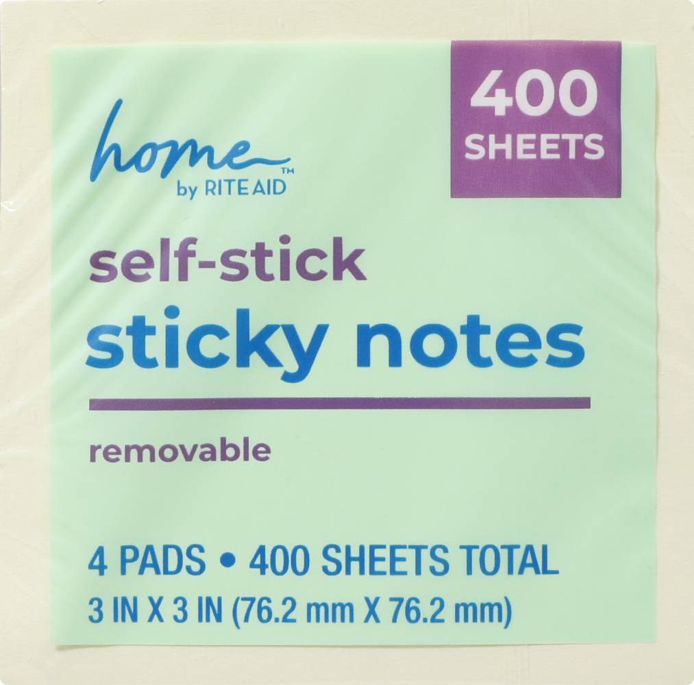 Rite Aid Home Sticky (4 ct ) (3" x 3"/yellow)