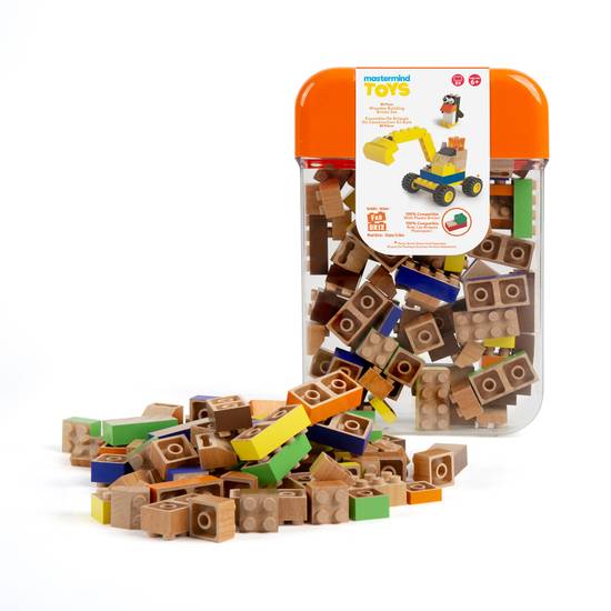 Mastermind Toys 80 Piece Wooden Building Bricks Set