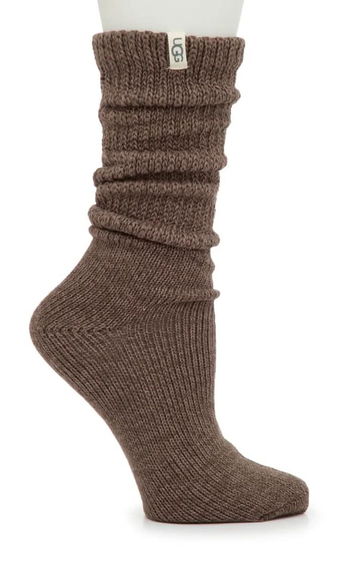 Ugg Tyla Slouchy Ii Women's Crew Socks (Light Brown One Size)