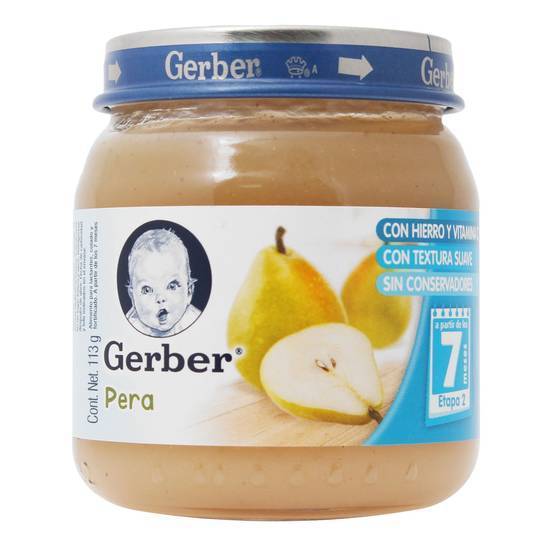 Gerber papilla sabor pera etapa 2 (frasco 113 g)