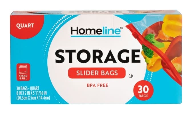Homeline Quart Storage Slider Bags (30 ct)