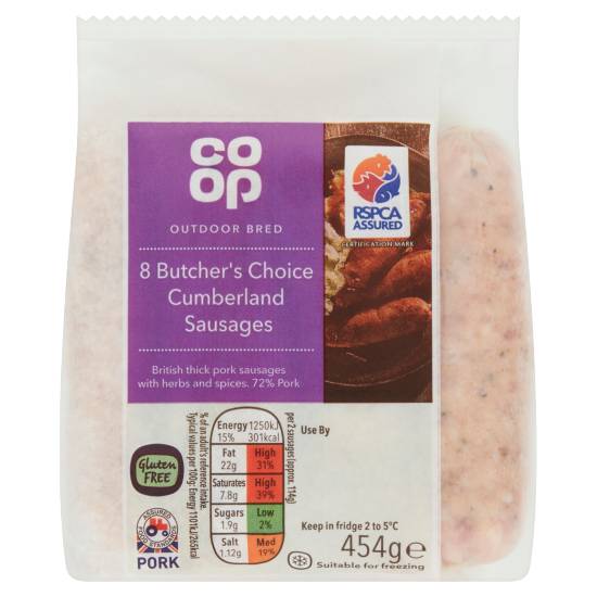 Co-op Outdoor Bred Butcher's Choice Cumberl& Sausages (454g)