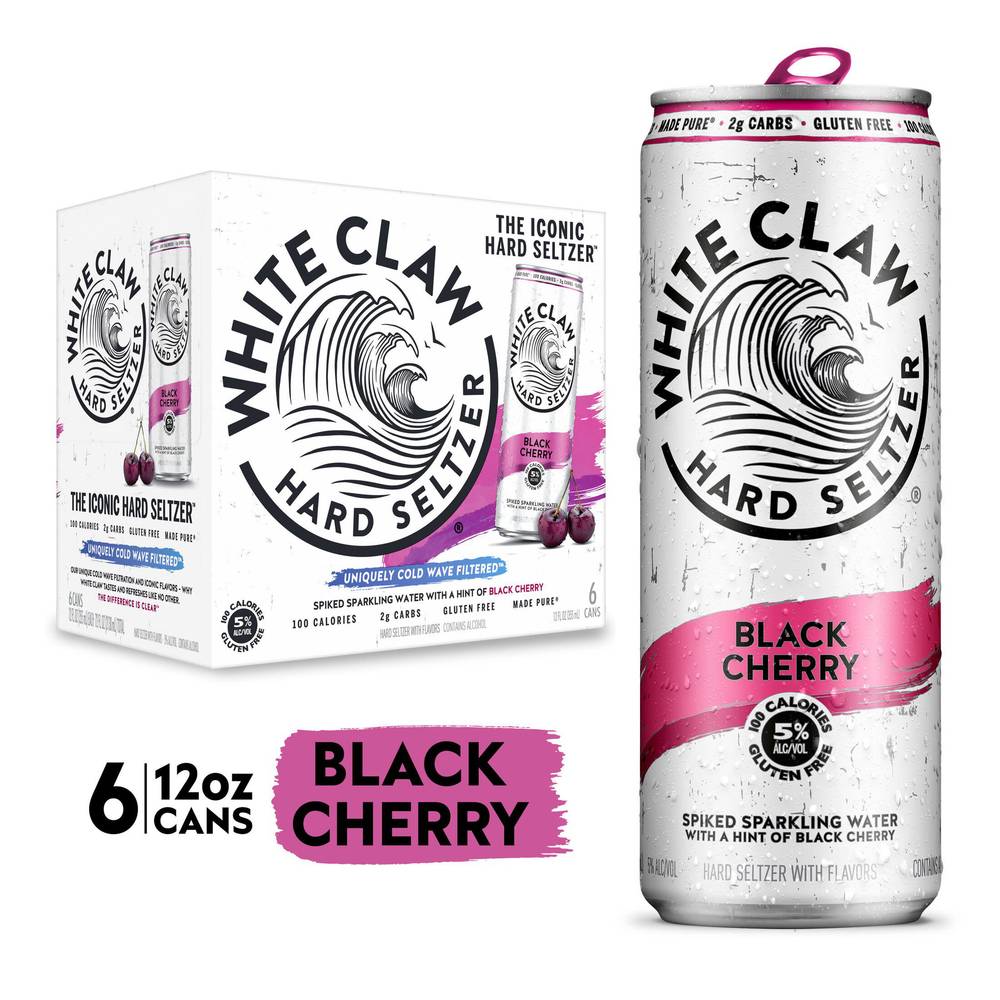 White Claw Hard Seltzer, Black Cherry (6 x 12 fl oz)