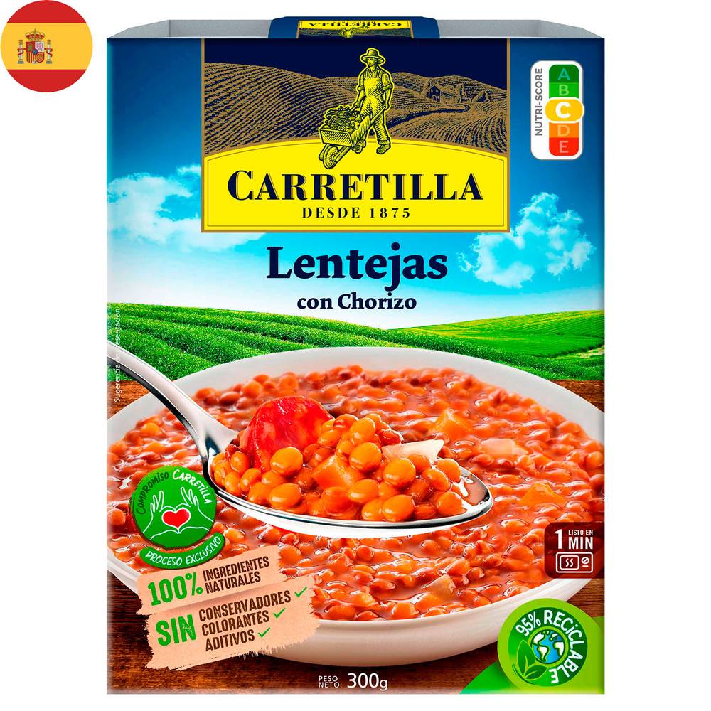 Carretilla · Lentejas con chorizo (300 g)