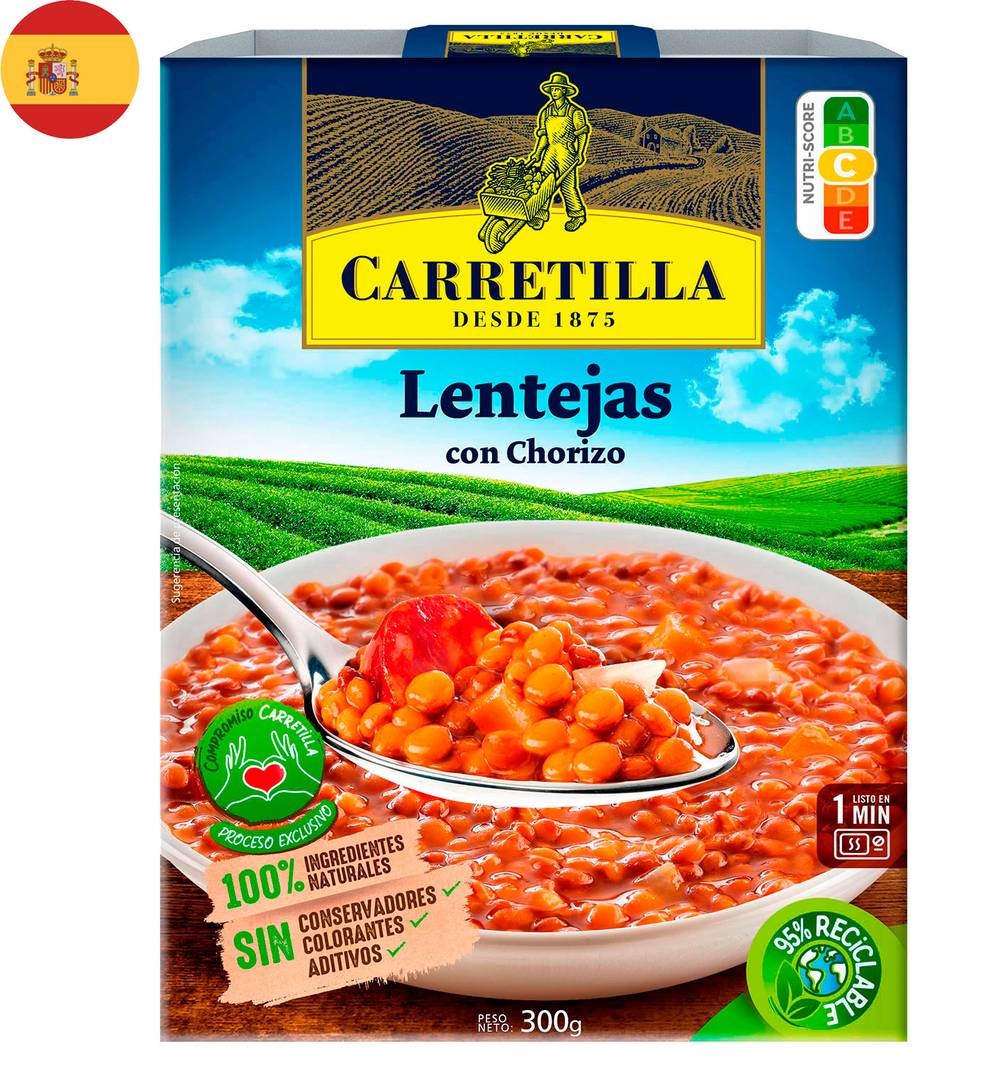 Carretilla · Lentejas con chorizo (300 g)