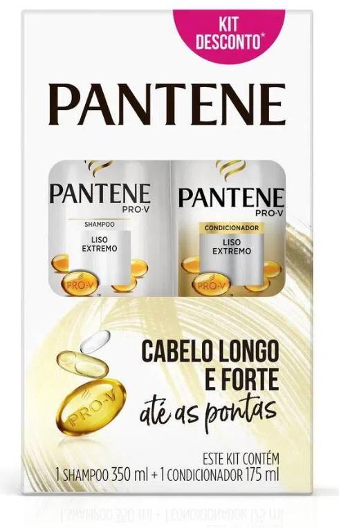 Pantene kit liso extremo shampoo 350 ml + condicionador 175 ml (2 itens)