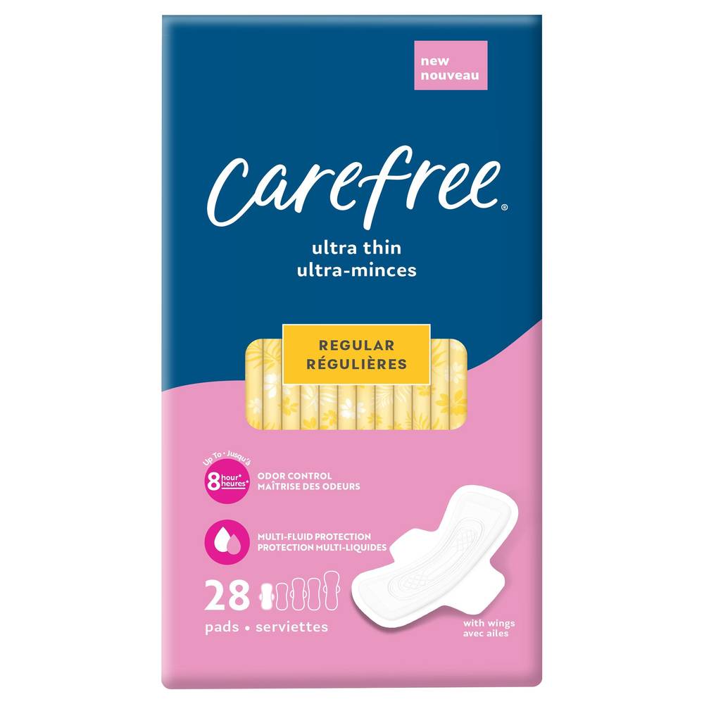 Carefree Ultra Thin Regular Pads With Wings (28 ct)