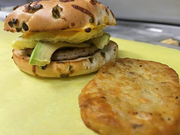 Veggie breakfast bagel