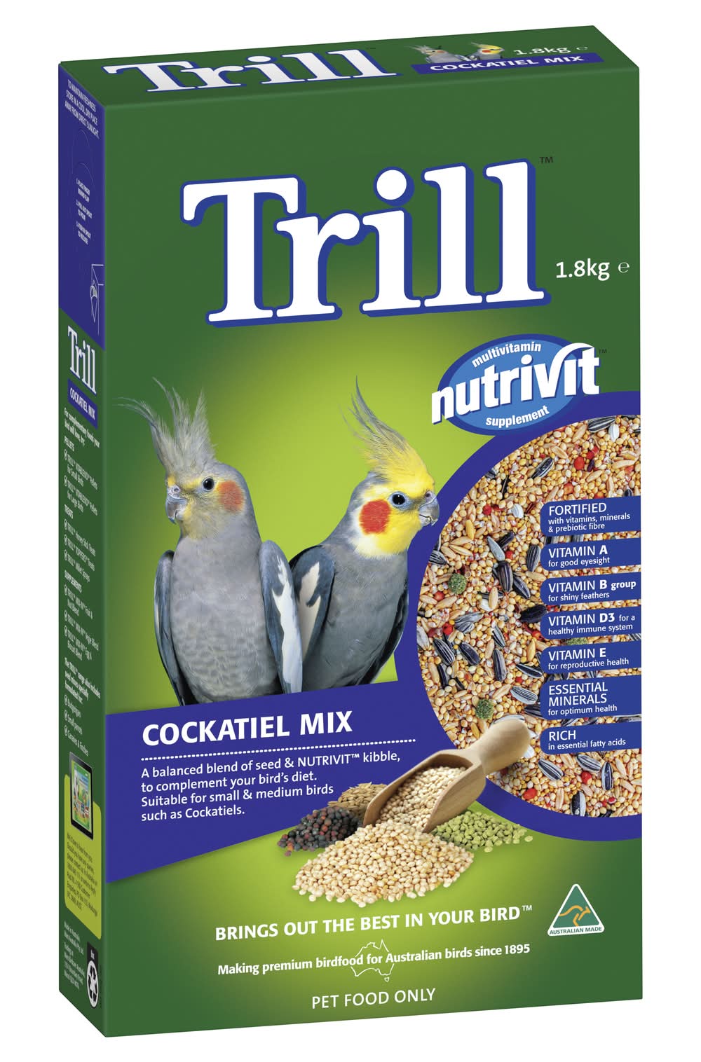 Trill Nutrivit Bird Seed Cockatiel Mix (1.8kg)