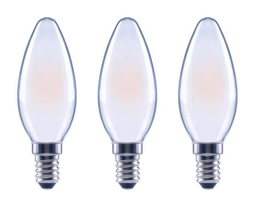 Ecosmart 60-Watt Equivalent B11 Dimmable E12 Candelabra Energy Star Frosted Glass Led Vintage Edison Light Bulb Daylight (3-Pack)