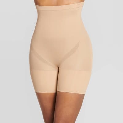 Jockey Generation Core Body Smoothing High Waist Mid Thigh Shorts, Women, S, Beige